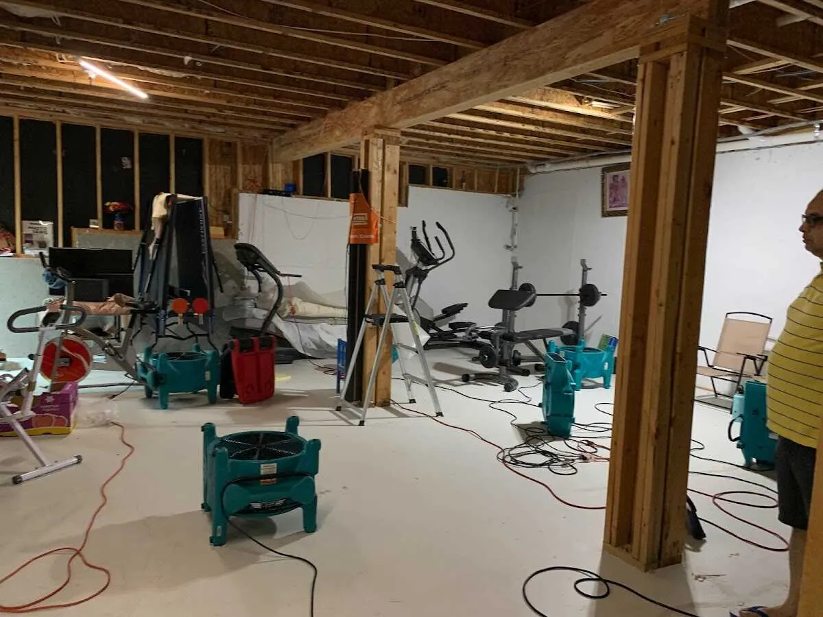 Basement drying equipment setup for Structural Drying in Du Quoin